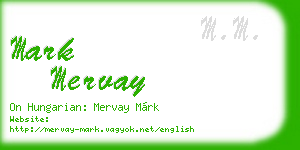mark mervay business card